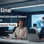 Filipino dancer collaborating with a Japanese choreographer in a studio, Manila skyline in the background