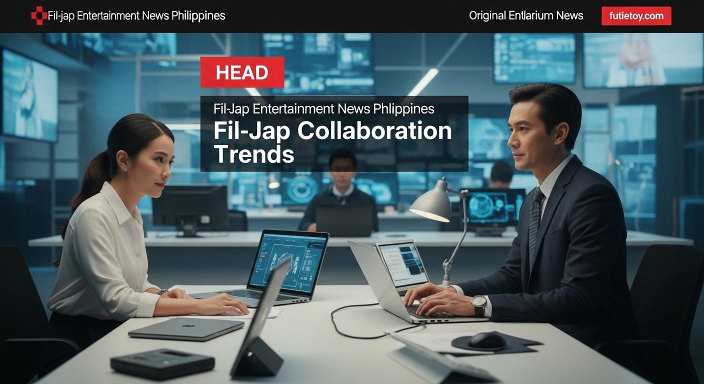 Filipino and Japanese artists collaborate in a studio, symbolizing fil-jap cross-cultural entertainment partnerships.