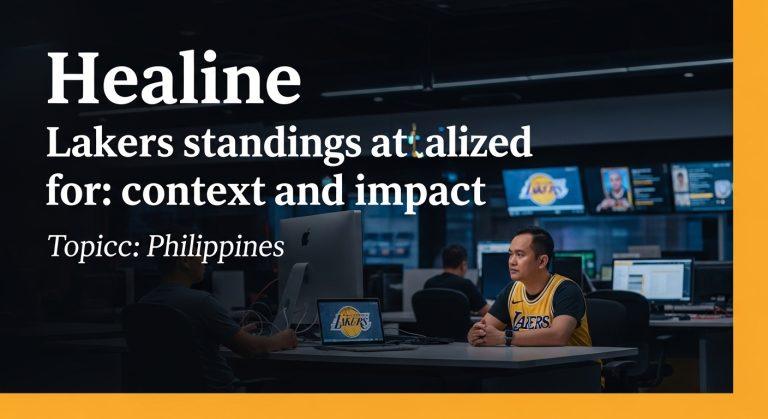 Editorial illustration depicting Lakers standings analysis for Philippine viewers.