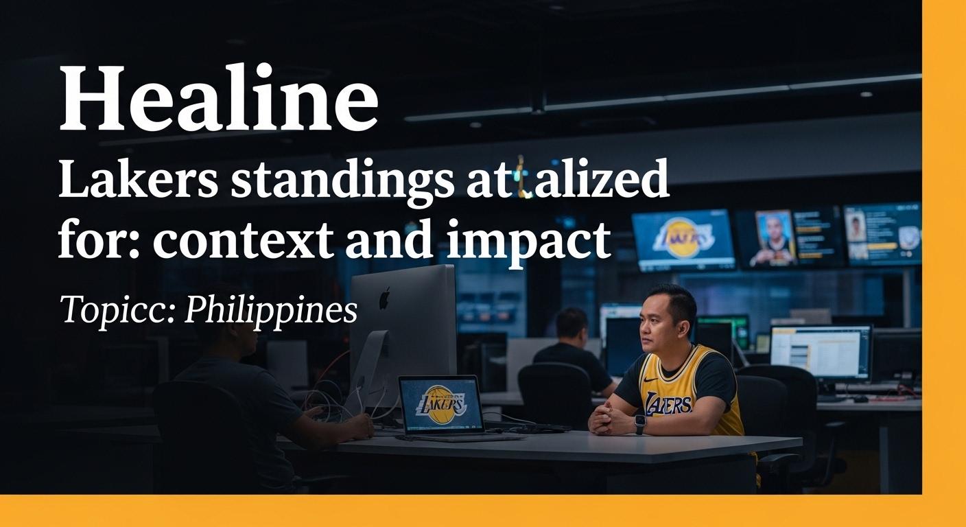 Editorial illustration depicting Lakers standings analysis for Philippine viewers.