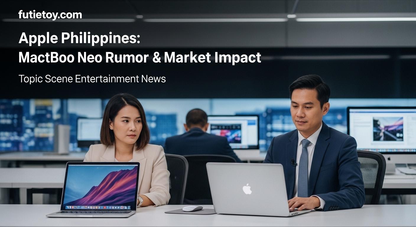 Editorial desk with Apple devices and a Philippine map in a newsroom setting