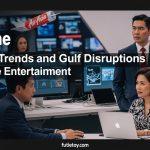 Editorial-style airport scene with AirAsia branding and a view of a Philippine city skyline.