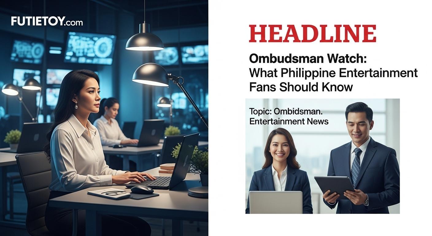 Newsroom depicting ombudsman theme and accountability in Philippine media.
