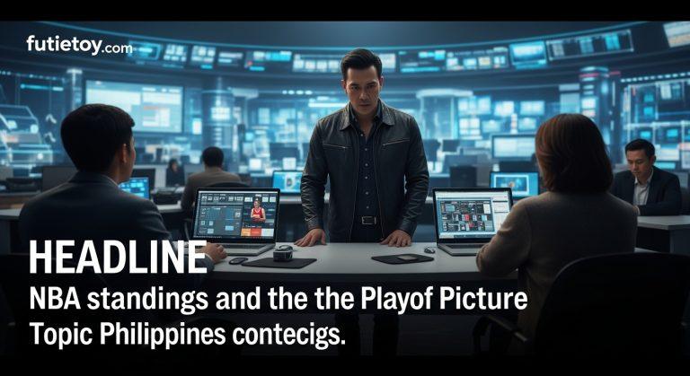 Filipino basketball fans watching NBA standings on a large screen during a viewing event.